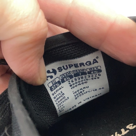 Superga canvas sneakers black & cream size 7 - Picture 7 of 8